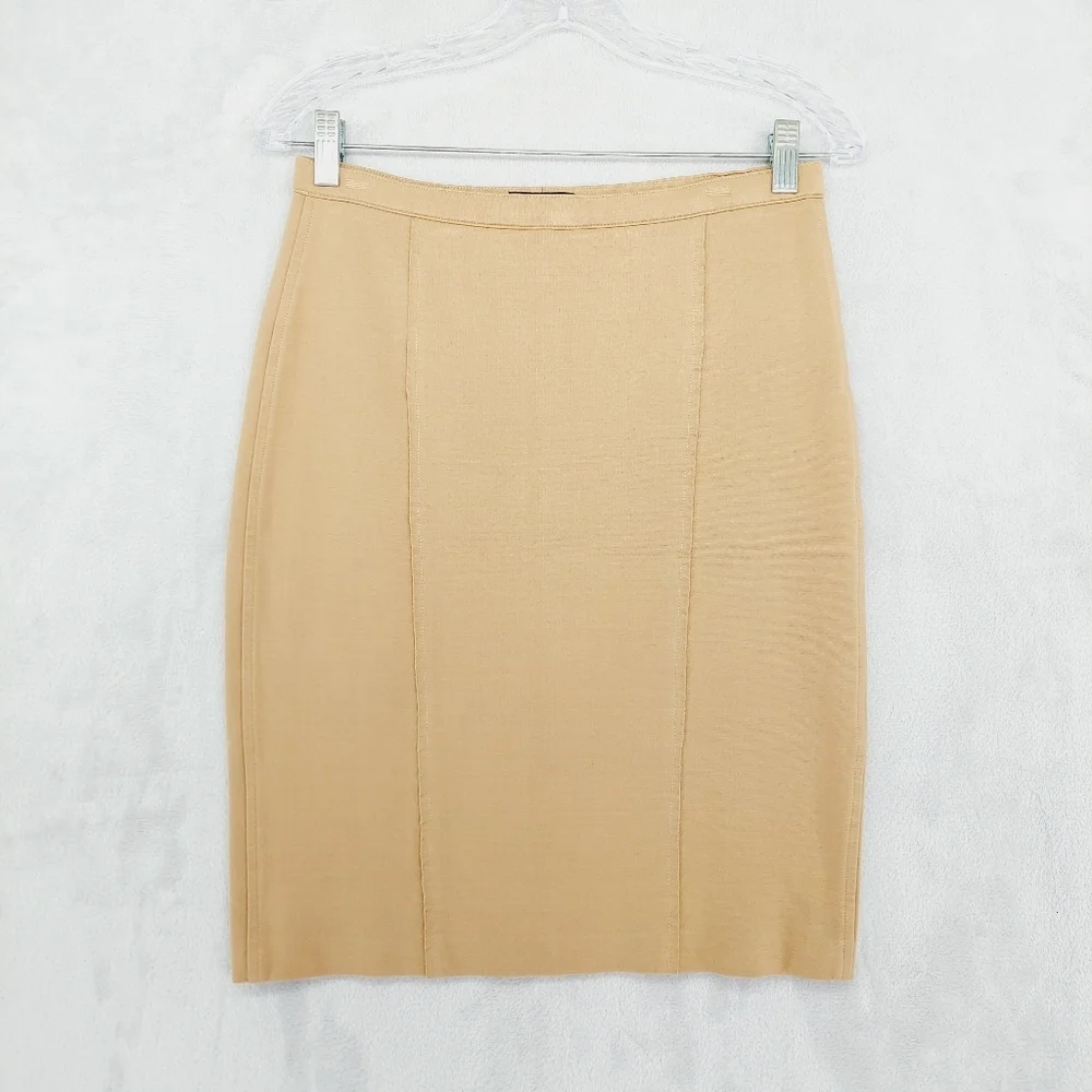 Club Monaco Cream Rayon Blend Pencil Skirt P5895
